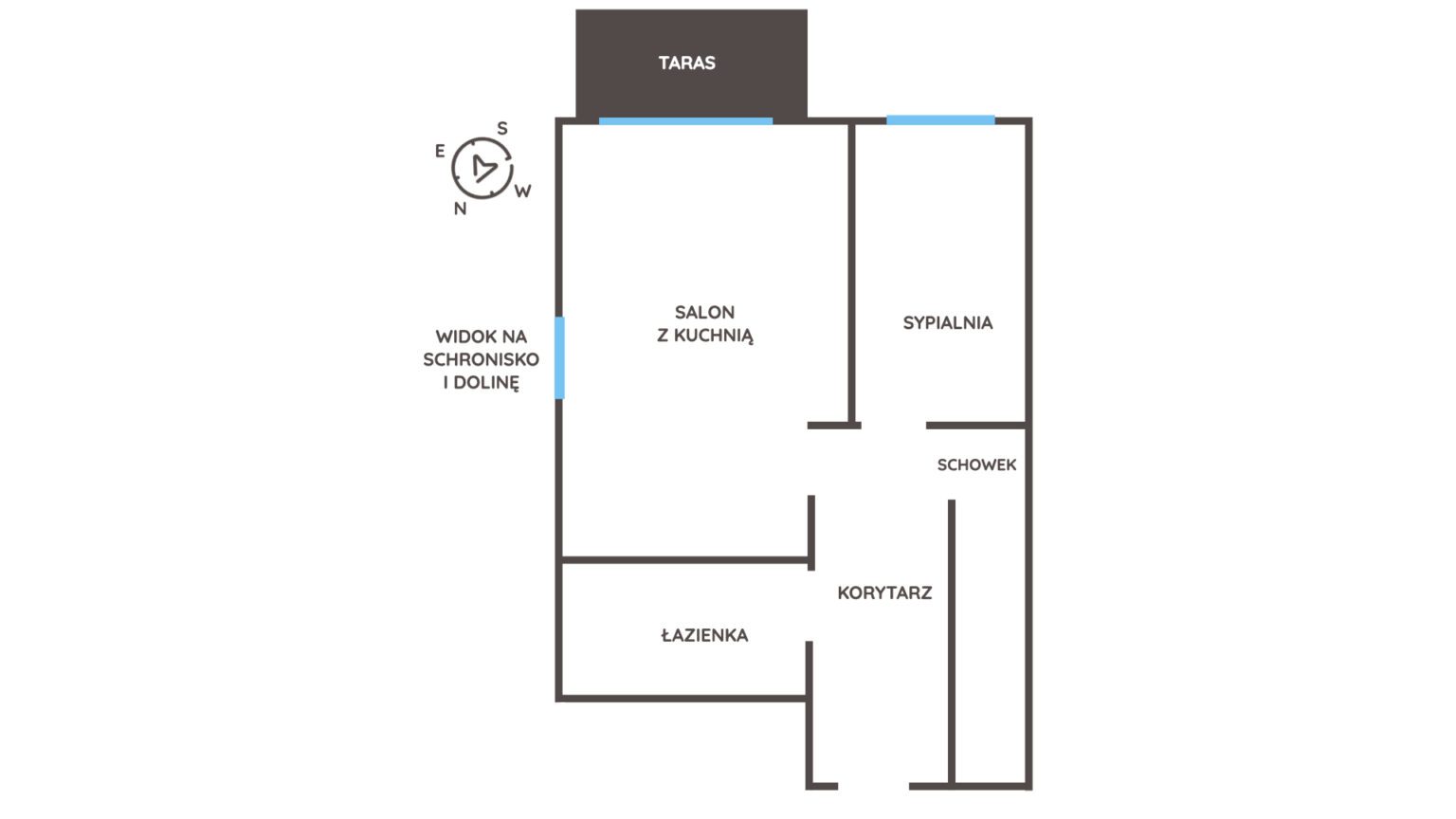 Apartament Niebieski w Spalonej