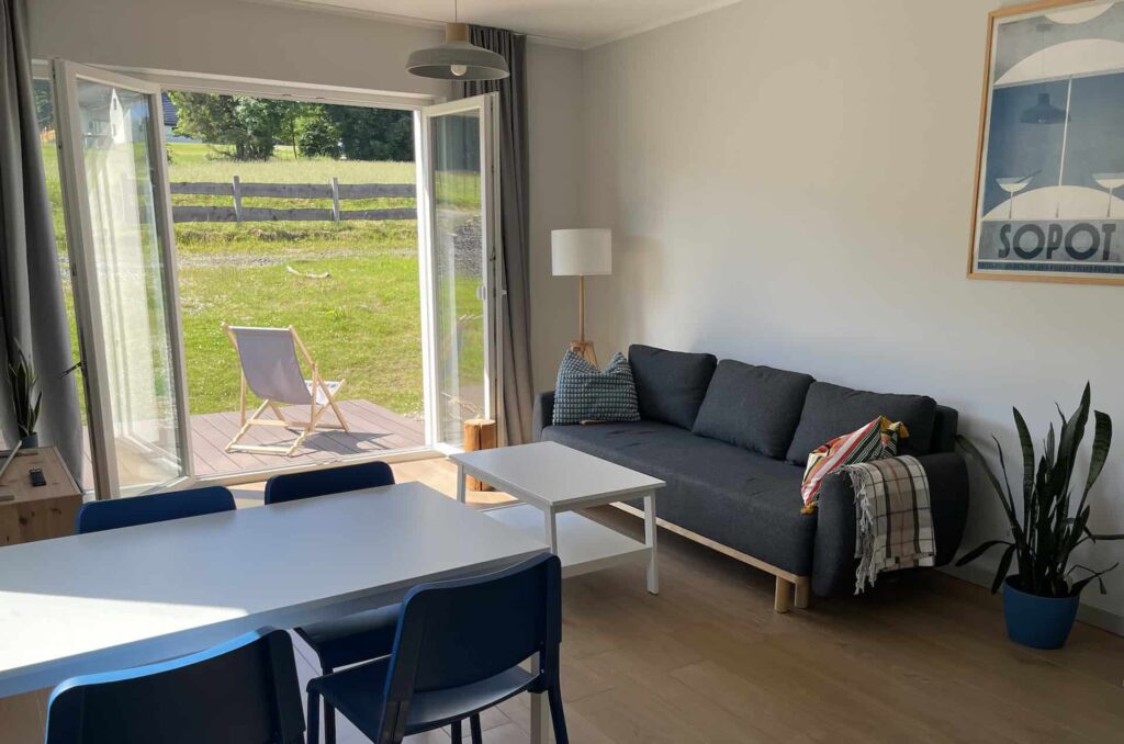 niebieski apartament z tarasem